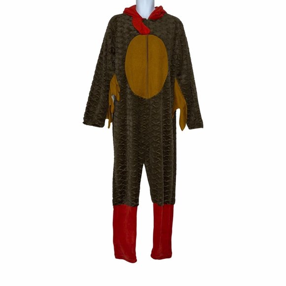 Briefly Stated Turkey Unionsuit Costume Mens L Thanksgiving Fall Halloween Brown